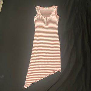 Pink and white striped sundress